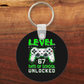 Level 67 Days Of School Unlocked Boys 67th Day Of  Sleutelhanger (Voorkant)