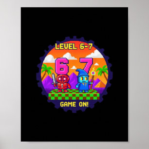 Level 6 7 Gaming Pixel Art Zes Zeven Gamers  Poster