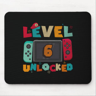 Level 6 Ontgrendeld Gamen Verjaardag Jongens Kid 6 Muismat