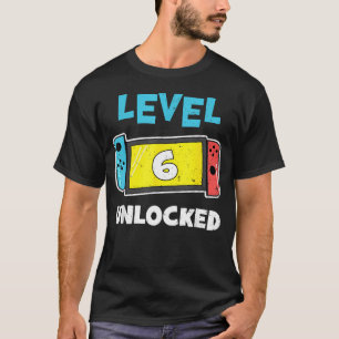 Level 6 Ontgrendeld Gamer 6de Verjaardag Videospel T-shirt