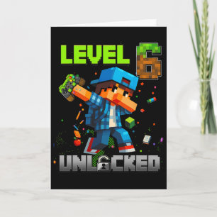 Level 6 Ontgrendeld Grappige Verjaardagsjongen Pix Kaart