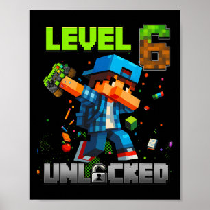 Level 6 Ontgrendeld Grappige Verjaardagsjongen Pix Poster