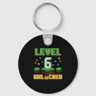 Level 6 Ontgrendeld Pixel Gamer 6de Verjaardag Gam Sleutelhanger