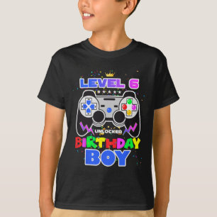 Level 6 Ontgrendeld Verjaardags Jongen Videospel 6 T-shirt