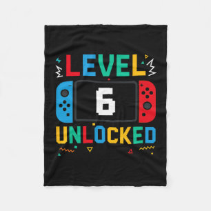 Level 6 Ontgrendeld Verjaardagsvideo Gamer 6e Verj Fleece Deken