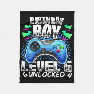 Level 6 Ontgrendeld Videospel 6de Verjaardag Gamer Fleece Deken