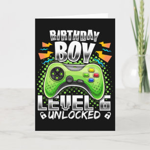 Level 6 Ontgrendeld Videospel 6de Verjaardag Gamer Kaart