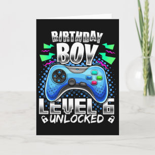 Level 6 Ontgrendeld Videospel 6e Verjaardag Gamer Kaart