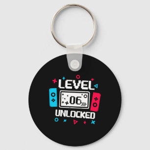 Level 6 Ontgrendelde Gamer - 6e Verjaardag Cadeau Sleutelhanger
