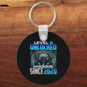 Level 6 Unlocked Awesome Since 2020 6th Birthday G Sleutelhanger (Voorkant)