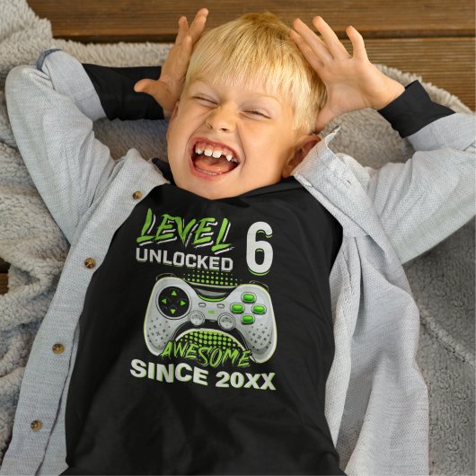 Level 6 Unlocked - Fun Birthday 6 Gamer  T-shirt