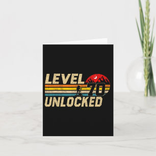 Level 70 Ontgrendeld Vintage 70 Jaar Oude Wandelaa Kaart