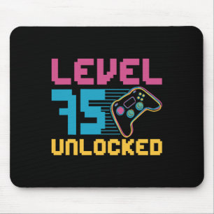 Level 75 Ontgrendelde Verjaardag Gaming Muismat