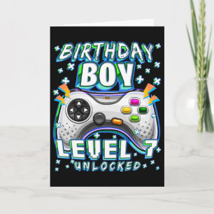Level 7 Ontgrendeld Videospel 7e Verjaardag Gamer Kaart