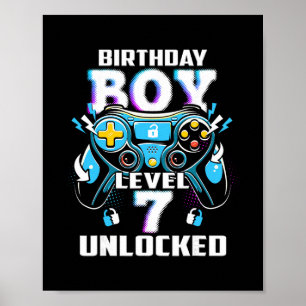 Level 7 Ontgrendeld Videospel 7e Verjaardag Gamer Poster