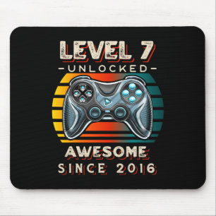 Level 7 Ontgrendeld Videospel Zeven 7e Verjaardag Muismat