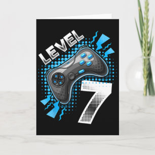 Level 7 Videospelcontroller 7e Verjaardag Gamer G Kaart