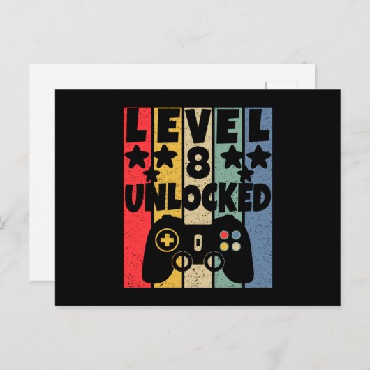 Level 8 Ontgrendeld Briefkaart (Voorkant / Achterkant)