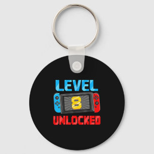 Level 8 Ontgrendeld Gamer 8e Verjaardagscadeau Vid Sleutelhanger