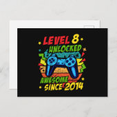 Level 8 Ontgrendeld Geweldig 2014 Spel 8e Verjaard Briefkaart (Voorkant / Achterkant)