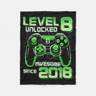 Level 8 Ontgrendeld Geweldig Sinds 2018 8e Verjaar Fleece Deken