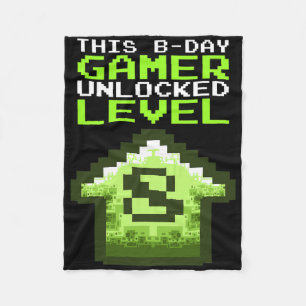 Level 8 Ontgrendeld Verjaardags Videospel 8e Verja Fleece Deken