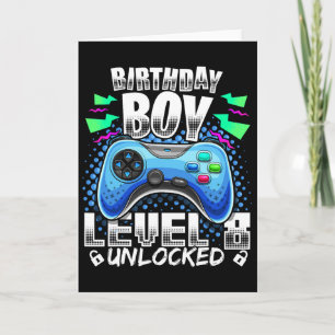 Level 8 Ontgrendeld Videospel 8e Verjaardag Gamer Kaart