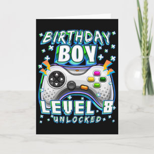 Level 8 Ontgrendeld Videospel 8e Verjaardag Gamer Kaart