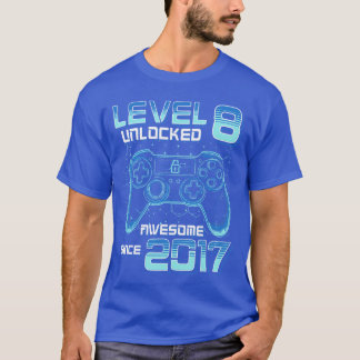 Level 8 Ontgrendeld Videospel Feest 8e Verjaardag T-shirt