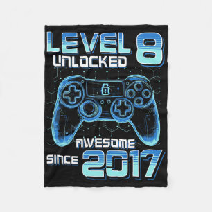 Level 8 Ontgrendeld Videospel Feestje 8e Verjaarda Fleece Deken