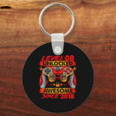 Level 8 Unlocked 8 Year Old Boys 8th Birthday Boy Sleutelhanger (Voorkant)