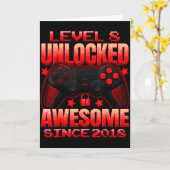 Level 8 Unlocked 8 Year Old For Boys 8th Birthday  Kaart (Gele Bloem)