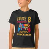 Level 8 Unlocked - Fun Birthday 8 Gamer T-shirt (Voorkant)