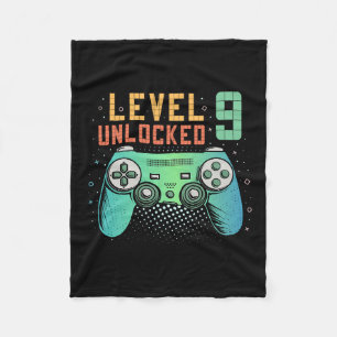 Level 9 Ontgrendeld 9e Verjaardag Gamer Cadeaus 9 Fleece Deken