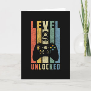 Level 9 Ontgrendeld 9e Videospelletjes Verjaardag Kaart