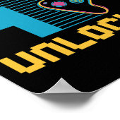 Level 9 Ontgrendeld Gaming Verjaardag 1 Poster (Hoek)