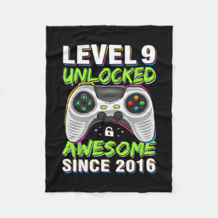 Level 9 Ontgrendeld Geweldig Sinds 2016 9e Verjaar Fleece Deken
