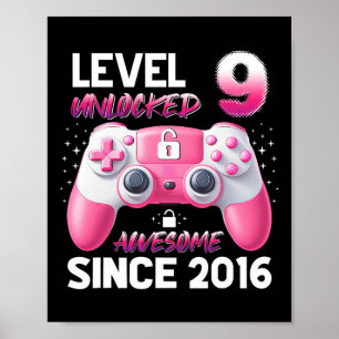 Level 9 Ontgrendeld Geweldig Sinds 2016 Video Game Poster