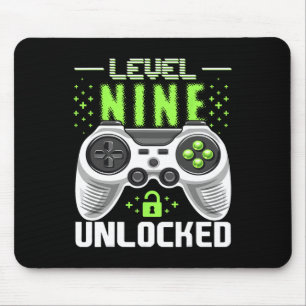 Level 9 Ontgrendeld Videospel 9e Verjaardag Gamer Muismat