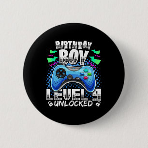 Level 9 Ontgrendeld Videospel 9e Verjaardag Gamer Ronde Button 5,7 Cm
