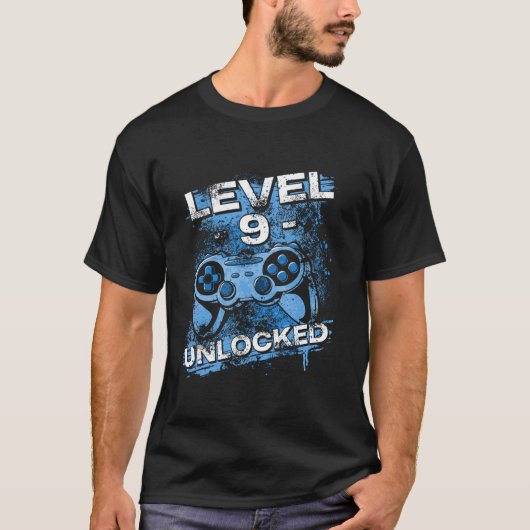 Level 9 ontgrendelde gamer t-shirt (Voorkant)