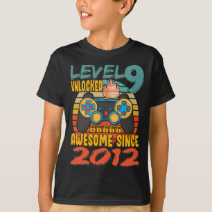 Level 9 ontgrendelde videogamer 9 jaar oud t-shirt
