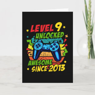 Level 9 Unlocked Awesome 2013 Game 9th Birthday Kaart