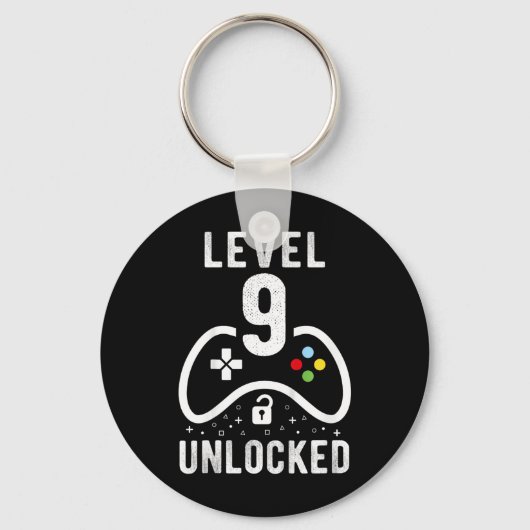 Level 9 Unlocked Video Game 9th Birthday Gift  Sleutelhanger (Voorkant)