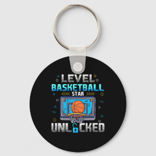 Level Basketbal Ster Ontgrendeld Jongens Mannen Ga Sleutelhanger