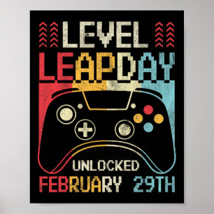 Level Leap Day ontgrendeld videospel controller sp Poster