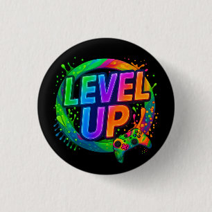 Level omhoog, op gamers gerichte knop ronde button 3,2 cm