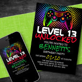 Level Ontgrendeld Videospel Verjaardag Kaart