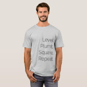 Level Plumb Square Carpentry SS Grey T-shirt (Voorkant volledig)