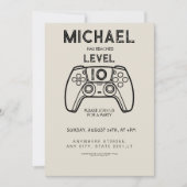 level up 10 Video Game Birthday Party Invitation (Devant)